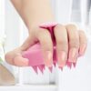 HEETA Shampoo Scalp Brush Massager Hair Growth, Scalp Scrubber with Soft Silicone Bristles for Hair Growth & Dandruff Removal, Hair Brush for Scalp Exfoliator, Cherry Pink - Image 4