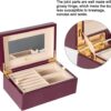 Voova Wooden Jewelry Box Organizer for Women Teen Girls, Luxury Piano Paint Wood Jewelry Case with Mirror, Large Jewellery Storage Boxes Display Holder with Removable Tray for Earrings Rings, Purple - Image 4