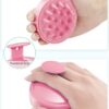 HEETA Shampoo Scalp Brush Massager Hair Growth, Scalp Scrubber with Soft Silicone Bristles for Hair Growth & Dandruff Removal, Hair Brush for Scalp Exfoliator, Cherry Pink - Image 2