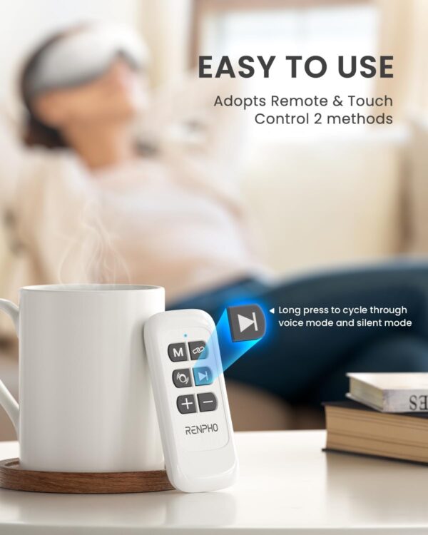RENPHO Eye Massager, Christmas Birthday Gifts for Women Men, Eyeris 1 Eye Massager FSA HSA for Migraine, Sleep Eye Mask with Heat, Remote for Eye Strain Relief, Reduce Stye Eye, Head Massager Scalp - Image 5