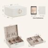 SONGMICS 2-Layer Jewelry Box, Jewelry Organizer with Handle, Removable Jewelry Tray, Jewelry Storage, Floating Effect, 8.1 x 9.4 x 4.3 Inches, Christmas Gift, White UJBC165W01 - Image 7