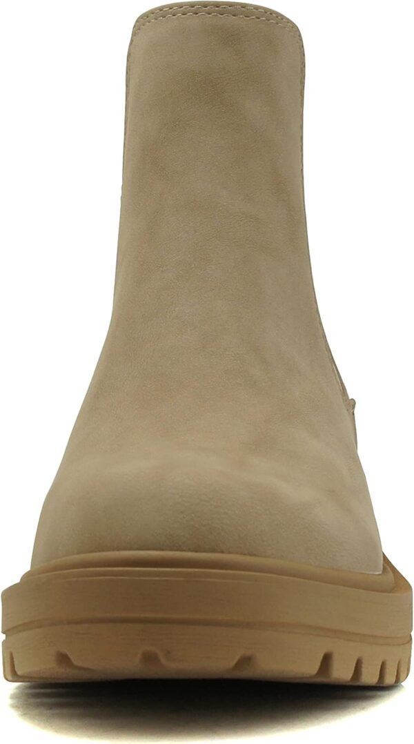 Soda Pilot ~ Women Lug Sole Low Heel Chelsea Fashion Ankle Bootie w/Double Elastic Gore - Image 3
