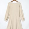 Dokotoo Work Dresses for Women 2024 Trendy Fall Dresses V Neck Knit A Line Long Sleeve Dress Sweater Dress - Image 7