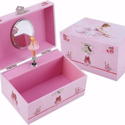 Musical Ballerina Jewellery Box with Spinning Ballerina for Girls, Kids Toys Jewel Storage Music Box, Ages 3-10 Ballet Birthday Gifts for Little Girls (Light Pink Ballerina)