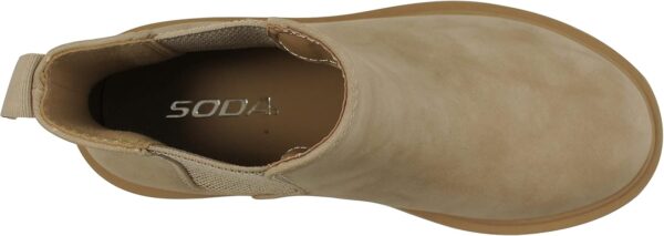 Soda Pilot ~ Women Lug Sole Low Heel Chelsea Fashion Ankle Bootie w/Double Elastic Gore - Image 5