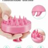HEETA Shampoo Scalp Brush Massager Hair Growth, Scalp Scrubber with Soft Silicone Bristles for Hair Growth & Dandruff Removal, Hair Brush for Scalp Exfoliator, Cherry Pink - Image 3