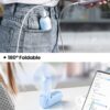 Gaiatop Portable Handheld Fan, Foldable Small Fan, Mini Hand Held Fan with USB Rechargeable 2000mAh Battery, Eyelash Fan for Girls, Travel For Women, Outdoor, Sky Blue - Image 3