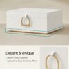 SONGMICS 2-Layer Jewelry Box, Jewelry Organizer with Handle, Removable Jewelry Tray, Jewelry Storage, Floating Effect, 8.1 x 9.4 x 4.3 Inches, Christmas Gift, White UJBC165W01 - Image 3