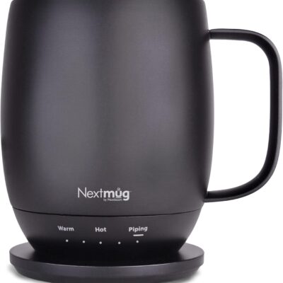 Nextmug - Temperature-Controlled, Self-Heating Coffee Mug (Black - 14 oz.)