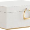 SONGMICS 2-Layer Jewelry Box, Jewelry Organizer with Handle, Removable Jewelry Tray, Jewelry Storage, Floating Effect, 8.1 x 9.4 x 4.3 Inches, Christmas Gift, White UJBC165W01