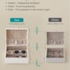 SONGMICS 2-Layer Jewelry Box, Jewelry Organizer with Handle, Removable Jewelry Tray, Jewelry Storage, Floating Effect, 8.1 x 9.4 x 4.3 Inches, Christmas Gift, White UJBC165W01 - Image 4