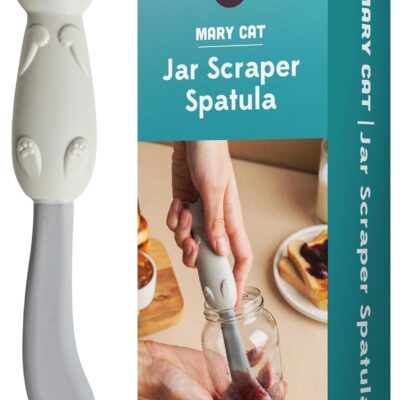 OTOTO Jar Scraper Spatula - Silicone Scraper, Cute Kitchen Accessories, Unique Fun Cooking Kitchen Gadgets for Foodies - BPA-free & 100% Food Safe (Mary Cat)
