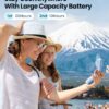 Gaiatop Portable Handheld Fan, Foldable Small Fan, Mini Hand Held Fan with USB Rechargeable 2000mAh Battery, Eyelash Fan for Girls, Travel For Women, Outdoor, Sky Blue - Image 4