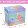 Jewelkeeper - Musical Jewellery Box for Girls with 2 Storage Drawers, Rainbow Mermaid and Gold Leaf - Melody Sobre las Olas Olas - Image 4