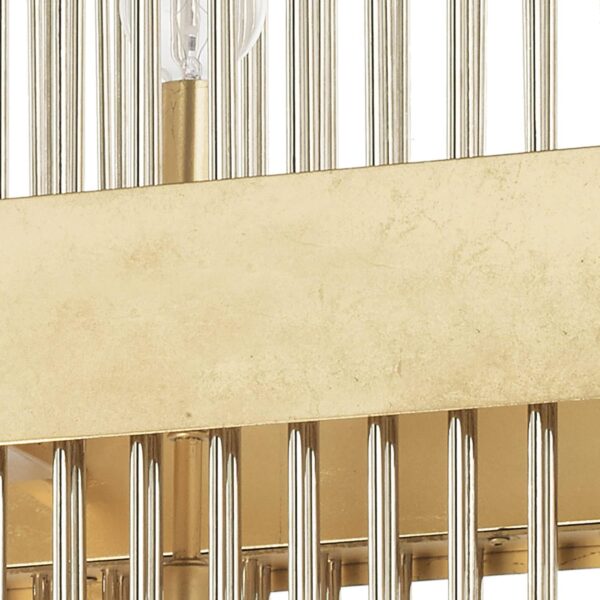 Capital Lighting 825401FI Lena Luxe Art-Deco Vintage Jewelry-Like Metal Rods & Gold Band Frame Linear Chandelier Island Light, 10-Light 600 Total Watts, 22" H x 46" W, Fire and Ice - Image 3