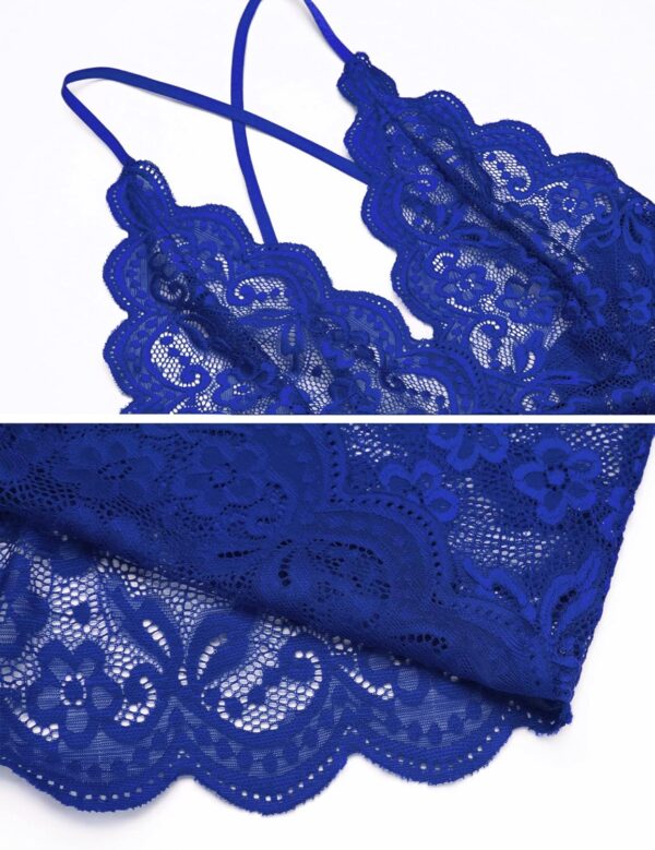 Women One Piece Lingerie Sexy Teddy Lingerie V Neck Sexy Bodysuit Lace Nightie - Image 4
